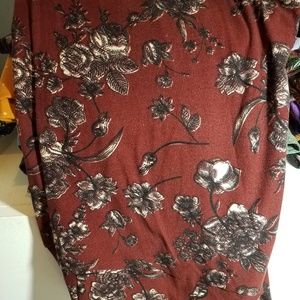 Lularoe TC leggings red floral